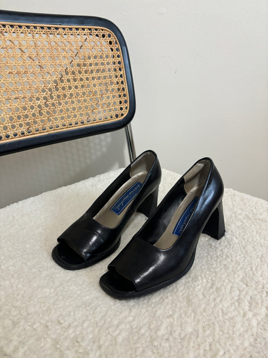 Vintage Black Leather Heels